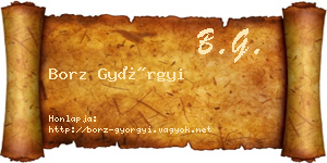 Borz Györgyi névjegykártya