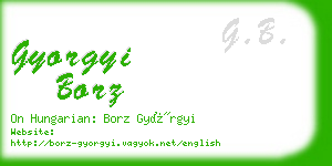gyorgyi borz business card